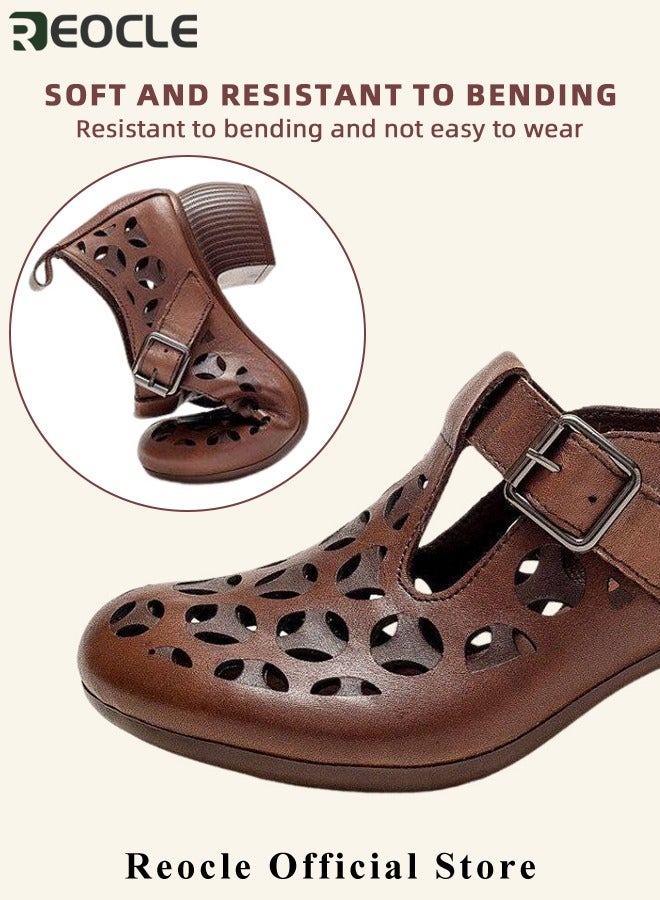Women's Mules Sandals Slip on Casual Shoes Comfortable Closed Toe Dressy Wedge Mule Breathable Wedge Sandals Summer Sandals for Walking