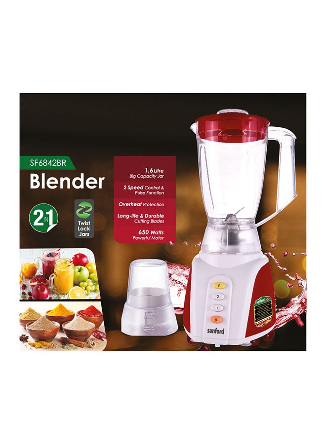 SANFORD 2 IN 1 BLENDER 650 WATTS 1.6 LITRE 1.6 L 650 W SF6842BR BS Multicolour