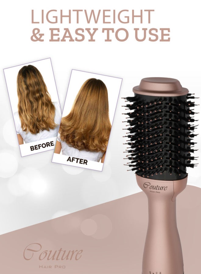 Hot Air Brush Dryer -  One Step Oval Hair Dryer Comb Brush as Volumizer, Dryer, Straightener and curler