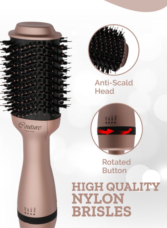 Hot Air Brush Dryer -  One Step Oval Hair Dryer Comb Brush as Volumizer, Dryer, Straightener and curler