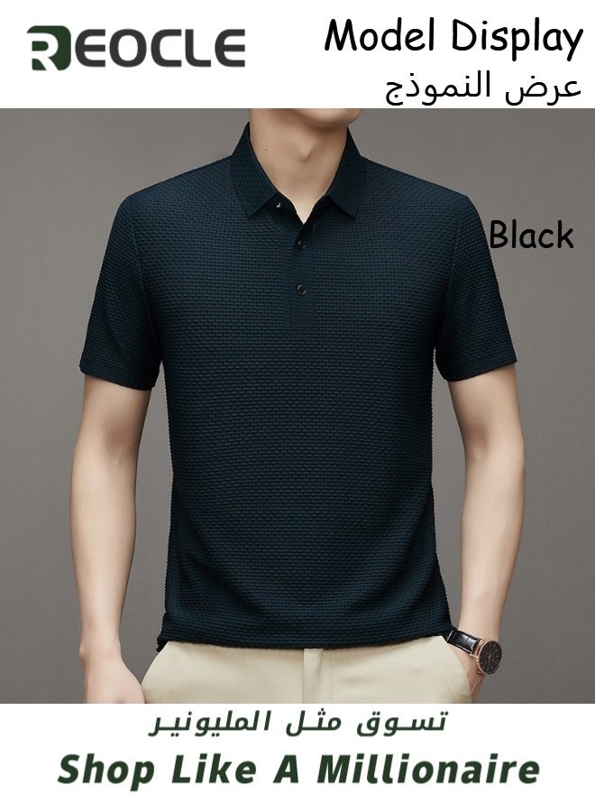 Men's Polo Shirt Mesh Ice Silk Short-sleeved T-shirt Short Sleeve Sports Golf Tennis T-Shirt Casual Collared Summer Shirt Classic Polo Shirt