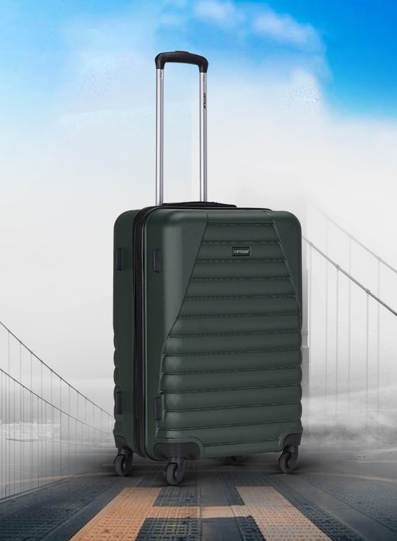 3-Piece ABS Hardside Trolley Luggage Set, Spinner Wheels with Number Lock 20/24/28 Inches - Green