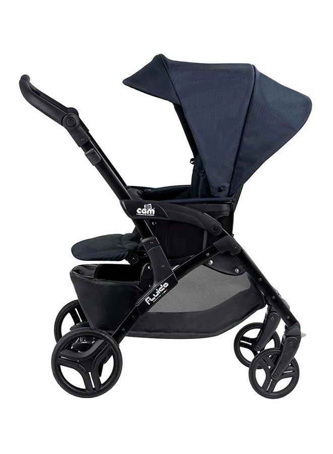 Fluido Easy Baby Travel System - Light Grey, Adjustable 3-Position Backrest, From 0 To 4 Years Old, 22 Kg, 5-Point-Safety Harness, Freestanding When Folded, Made In Italy