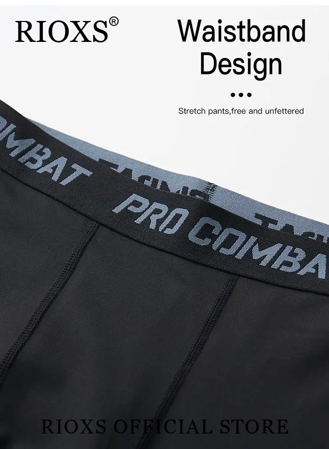 3 Pack Mens Compression Shorts, Quick Dry Athletic Workout Underwear, Base Layer Shorts, Compression Workout Shorts, Highly Elastic Soft Briefs for Cycling, Yoga, Boxing, Gym and Running, Designed for Athletic Comfortable Experience