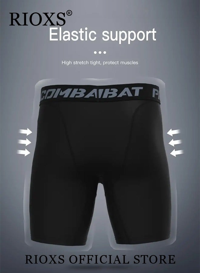 3 Pack Mens Compression Shorts, Quick Dry Athletic Workout Underwear, Base Layer Shorts, Compression Workout Shorts, Highly Elastic Soft Briefs for Cycling, Yoga, Boxing, Gym and Running, Designed for Athletic Comfortable Experience