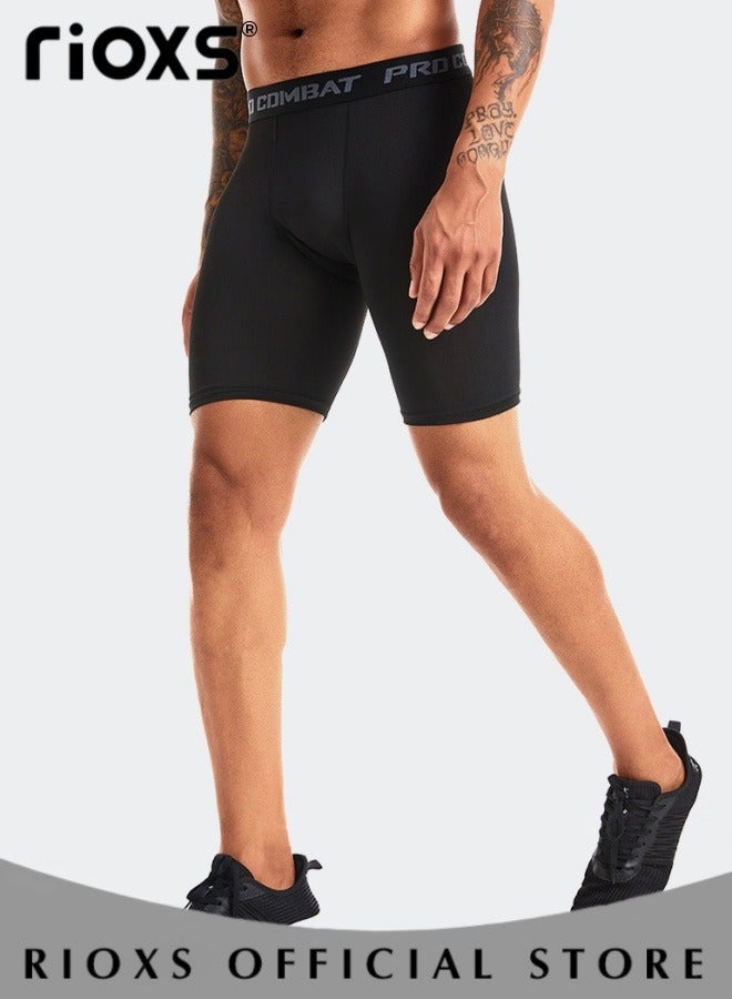 3 Pack Mens Compression Shorts, Quick Dry Athletic Workout Underwear, Base Layer Shorts, Compression Workout Shorts, Highly Elastic Soft Briefs for Cycling, Yoga, Boxing, Gym and Running, Designed for Athletic Comfortable Experience