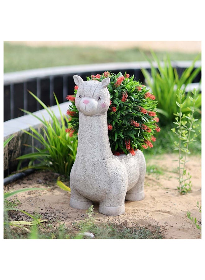 MGO Alpaca Stool Multifunctional Chair Plant Stand Garden Ornaments Decor For Indoor Outdoor Greenery L 31.5x31.5x32 cm Cream
