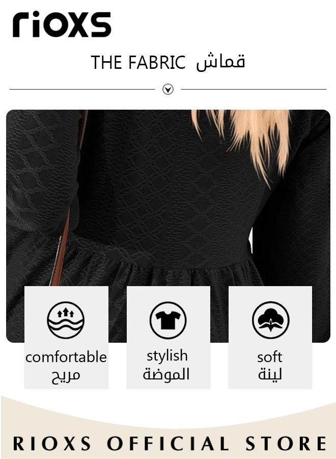Women's V Neck Tops, Classic Comfortable Long Sleeve Tunic Blouses with Unique Dsign, Elegant Comfortable Loose Fit Blouses, Suitable for a Casual Everyday Look, Formal, and Other Occasions