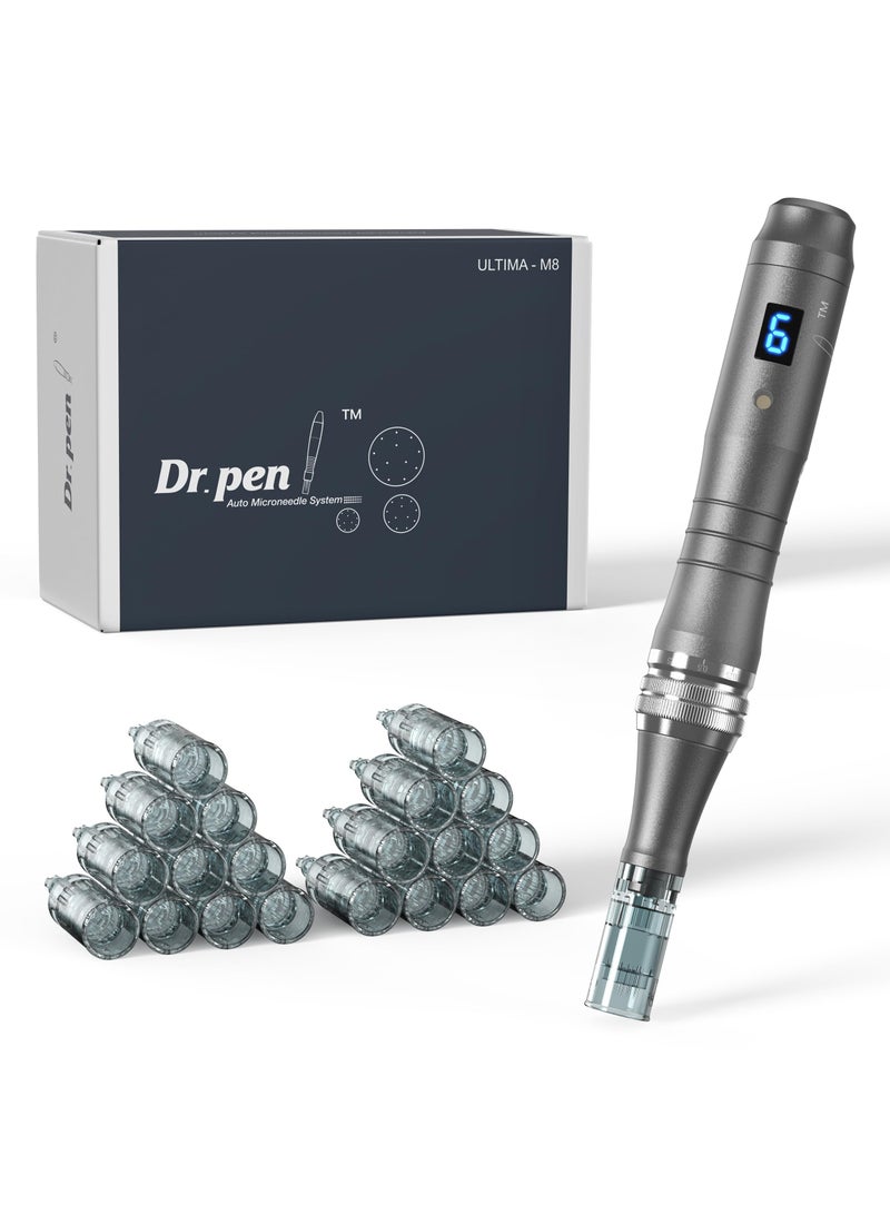 Dr Pen Ultima M8 Professional Microneedling Pen - Cordless Derma Auto Pen - Best Face and Body Skincare Kit with 20pcs Multiple specification needles