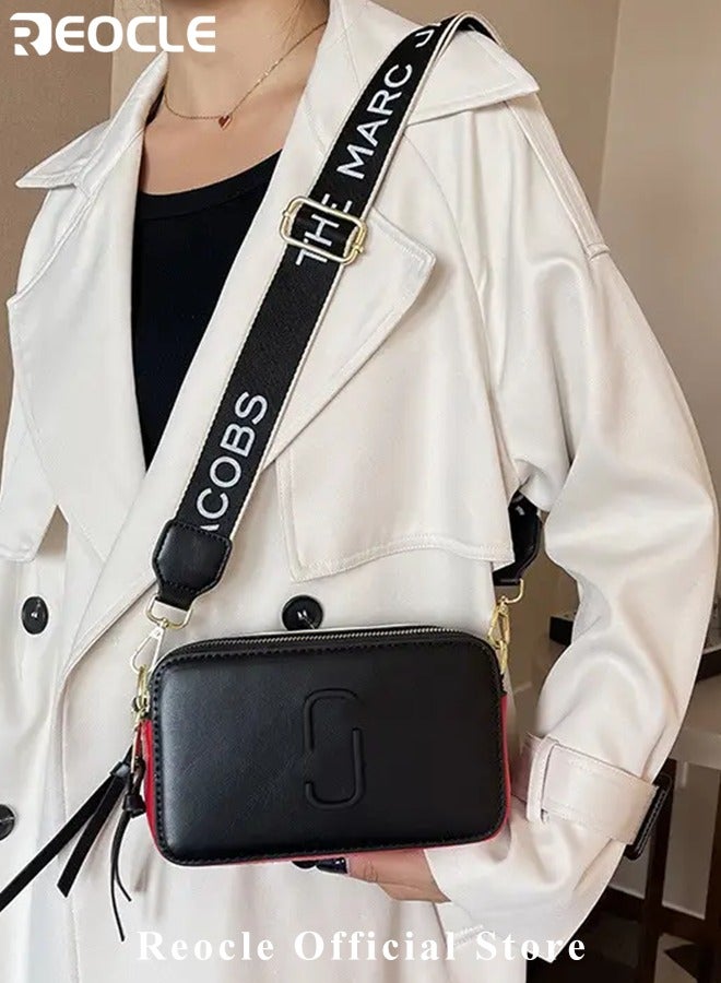 Women's Crossbody Bag Shoulder Bag with Adjustable Wide Strap Square Camera Crossbody Purse HandBag Simple Trendy Small Shoulder Bag