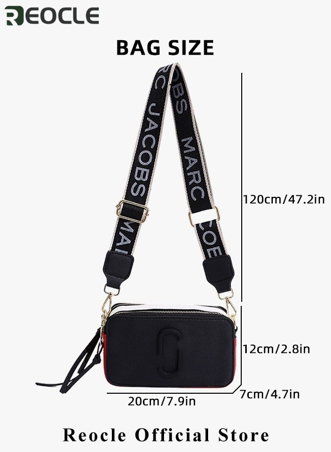 Women's Crossbody Bag Shoulder Bag with Adjustable Wide Strap Square Camera Crossbody Purse HandBag Simple Trendy Small Shoulder Bag