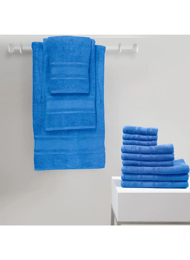 Home Castle (Blue) Premium Cotton Bath Sheet (90 X 180 Cm-Set Of 2) Highly Absorbent, High Quality Bath Linen With Diamond Dobby 550 Gsm
