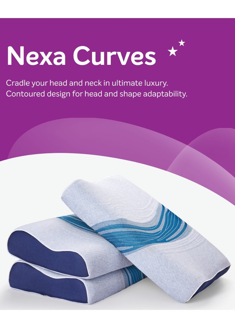 Nexa Curves Pillow Premium Sleepwell Pillow Optimal Support, Comfort, and Quality for Your Best Night's Sleep