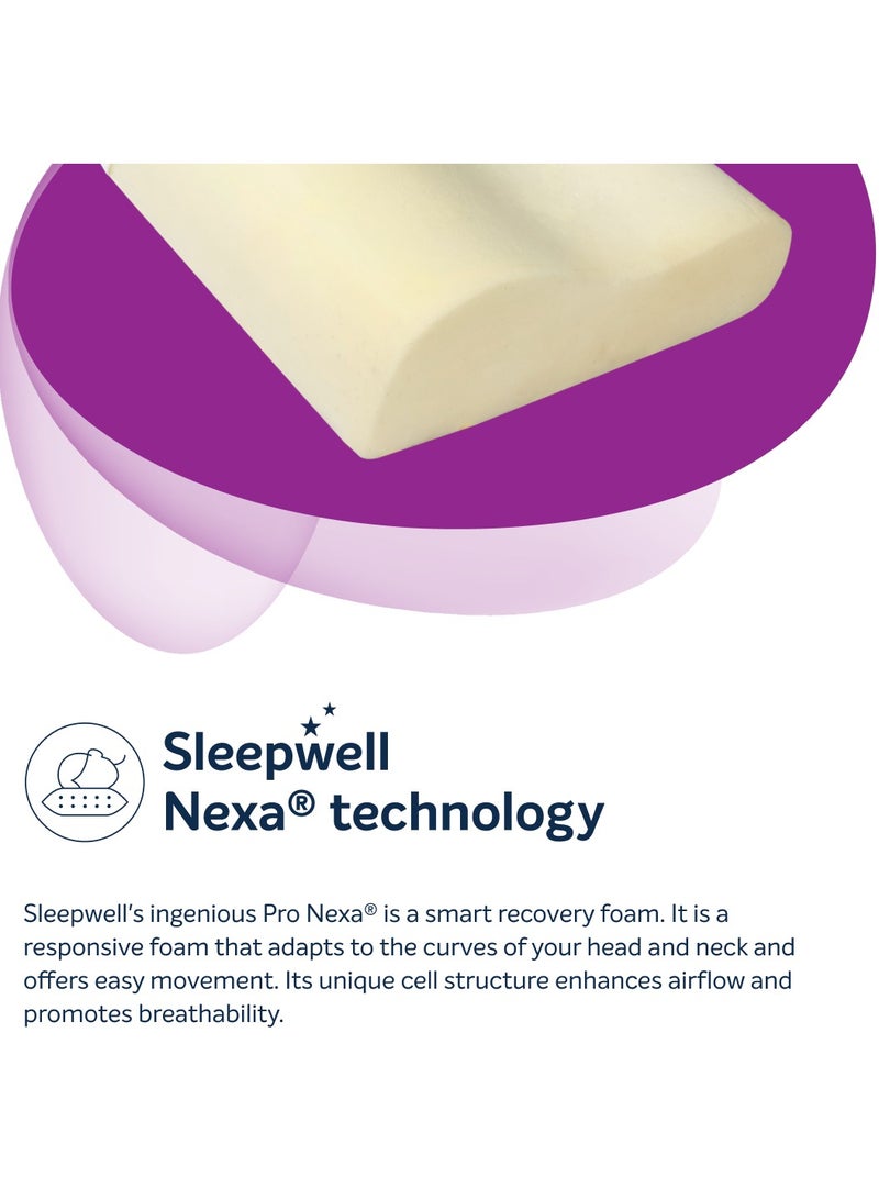 Nexa Curves Pillow Premium Sleepwell Pillow Optimal Support, Comfort, and Quality for Your Best Night's Sleep