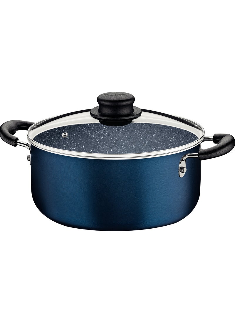 Since 1911,Made in Brazil-  9 Pieces Blue Aluminum Cookware Set with Interior and Exterior Starflon Max Nonstick Coating