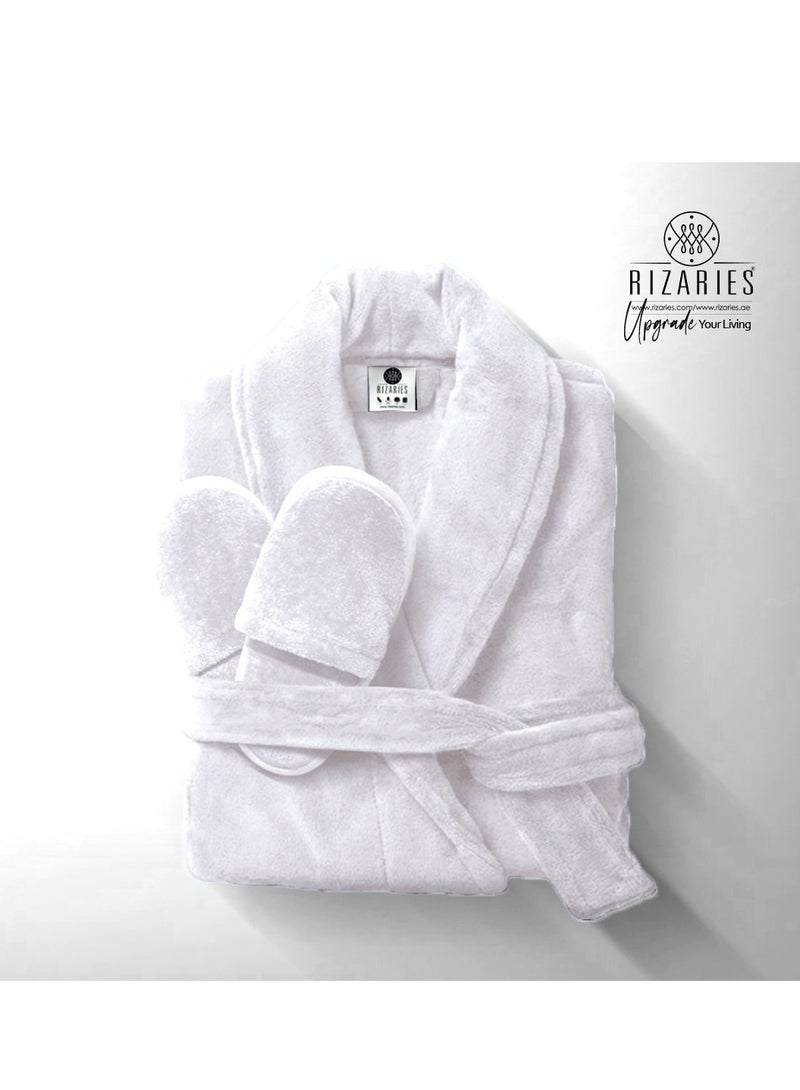 Luxury Couple Bathroom Set - 2 Bathrobes with Slippers and 2 Towel Sets - Unisex