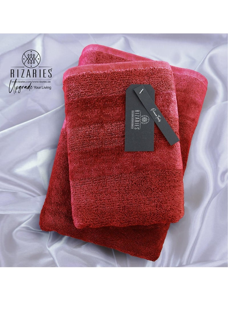 Luxury Couple Bathroom Set - 2 Bathrobes with Slippers and 2 Towel Sets - Unisex