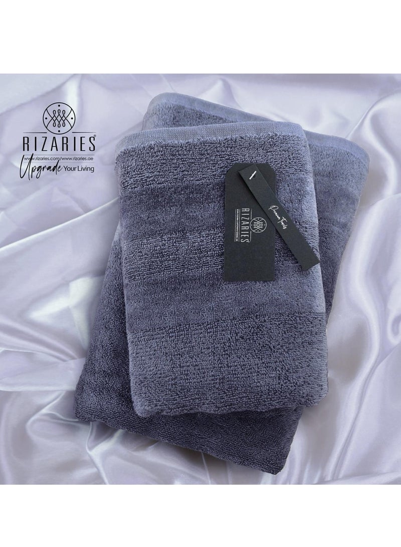 Luxury Couple Bathroom Set - 2 Bathrobes with Slippers and 2 Towel Sets - Unisex