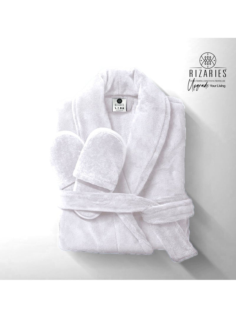 Luxury Couple Bathroom Set - 2 Bathrobes with Slippers and 2 Towel Sets - Unisex