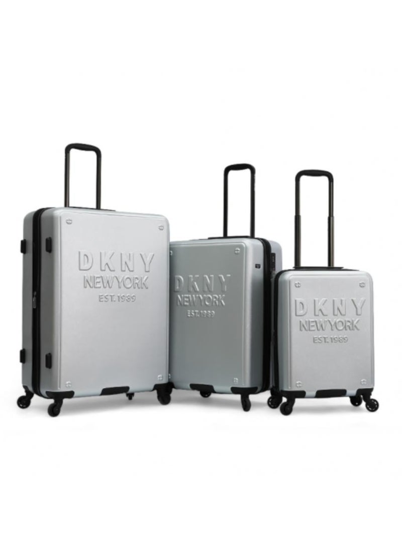 Dkny New Yorker Hardside Luggage on Wheels for Unisex | Ultra Lightweight ABS on with Spinner Wheels 4 Color Silver