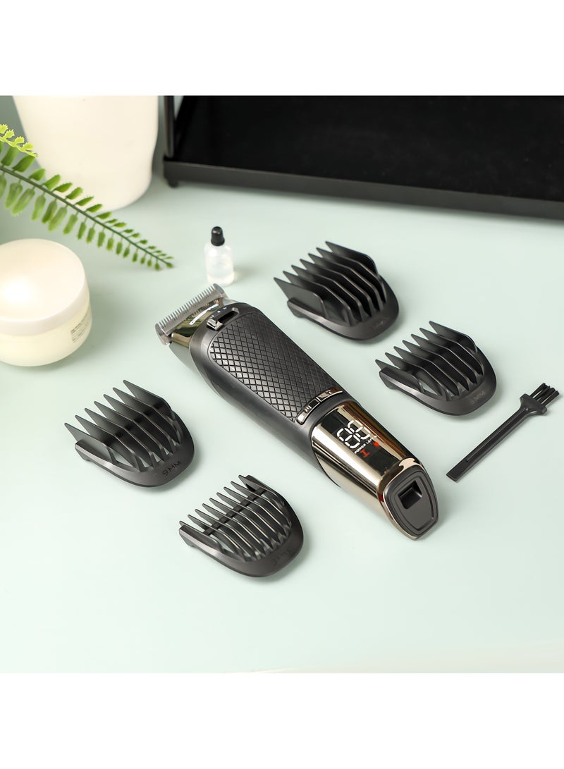 Geepas Digital Hair Clipper- GTR56032| Hair Clipper with High Capacity Battery| High Performance Blade with Titanium Coating for Efficient Operation, Does not Hurt Scalp| Digital Display