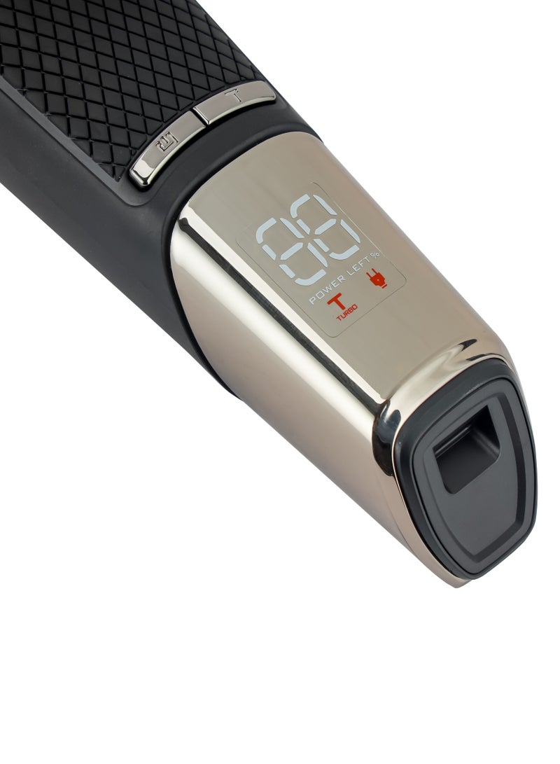 Geepas Digital Hair Clipper- GTR56032| Hair Clipper with High Capacity Battery| High Performance Blade with Titanium Coating for Efficient Operation, Does not Hurt Scalp| Digital Display