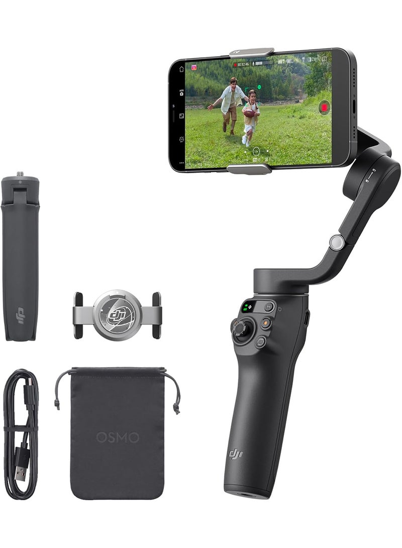 OSMO Mobile 6 Smartphone Gimbal Stabilizer, 3-Axis Phone Gimbal, Built-In Extension Rod, Android And iPhone Gimbal, Vlogging Stabilizer YouTube TikTok video, UAE Version With Official Warranty Support-DJI-ZM600