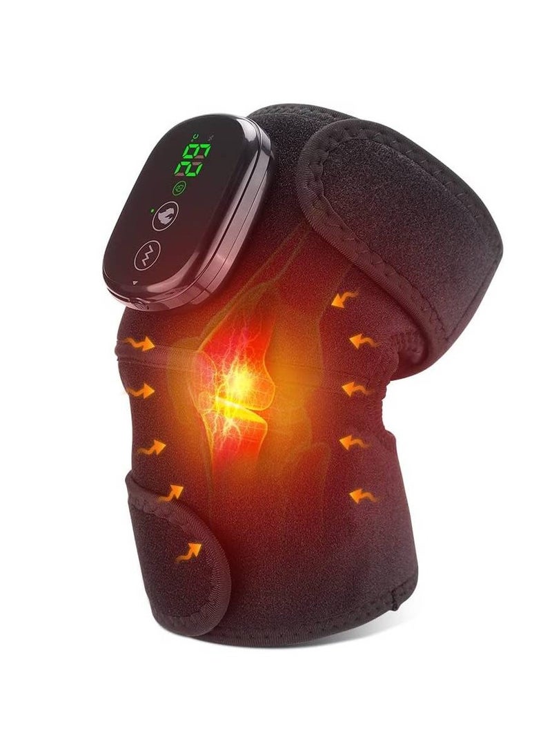 Knee Massager, Heated Knee Braces with Vibration, 3 Modes