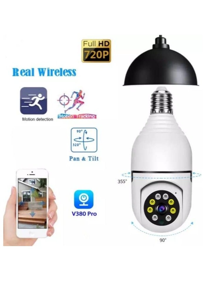 (E27) 720 HD Outdoor PTZ IP Wi-fi Dome Surveillance Camera Wireless Home Security Device with Auto Tracking Infrared Night Vision V380 Pro APP