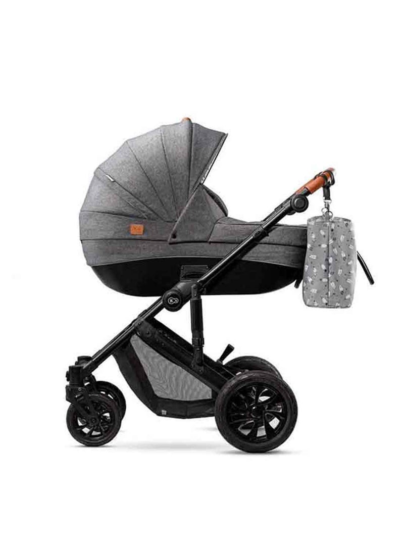 3 In 1 Prime Travel System With Accessories Grey,Compact Folding, Reclining Stroller Seat, 5-Point Safety Harnerss, 0+ months up to 22kg, Car Seat with 3-Point Safety Harness with Sunshield