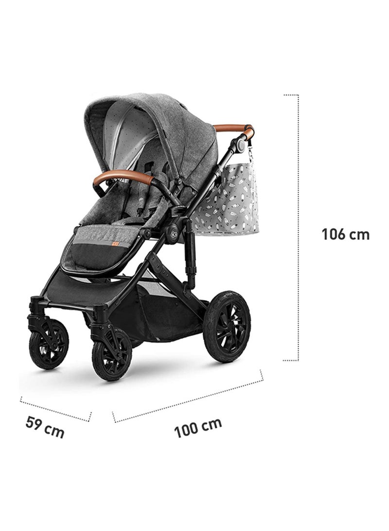 3 In 1 Prime Travel System With Accessories Grey,Compact Folding, Reclining Stroller Seat, 5-Point Safety Harnerss, 0+ months up to 22kg, Car Seat with 3-Point Safety Harness with Sunshield