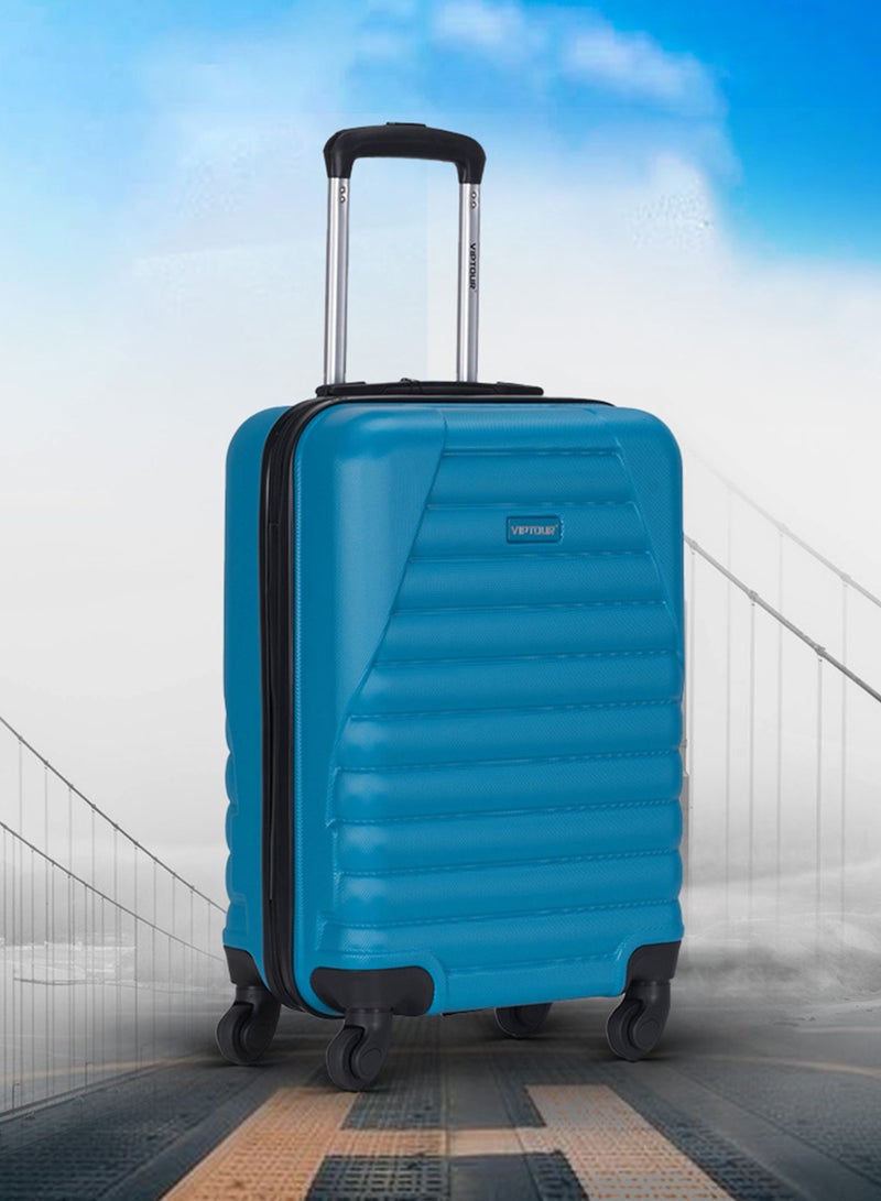 3-Piece ABS Hardside Trolley Luggage Set, Spinner Wheels with Number Lock 20/24/28 Inches - Blue