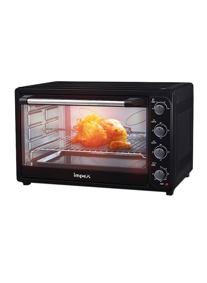 Electric Oven 100 Ltr | 2200W | Adjustable Temperature 100-250°C | 60-Min Timer with Bell | 12 Stage Heating Selector | Rotisserie & Convection Functions | Inner Light & Indication Light 100 L 2200 W OV 2904 Black/Silver