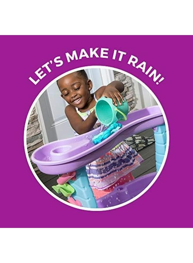 Rain Showers and Unicorns Water Table, Kids Water and Sand Activity Sensory Playset, Summer Outdoor Toys, 13 Piece Toy Accessories, for Toddles 1.5+ Years Old, Blue & Purple