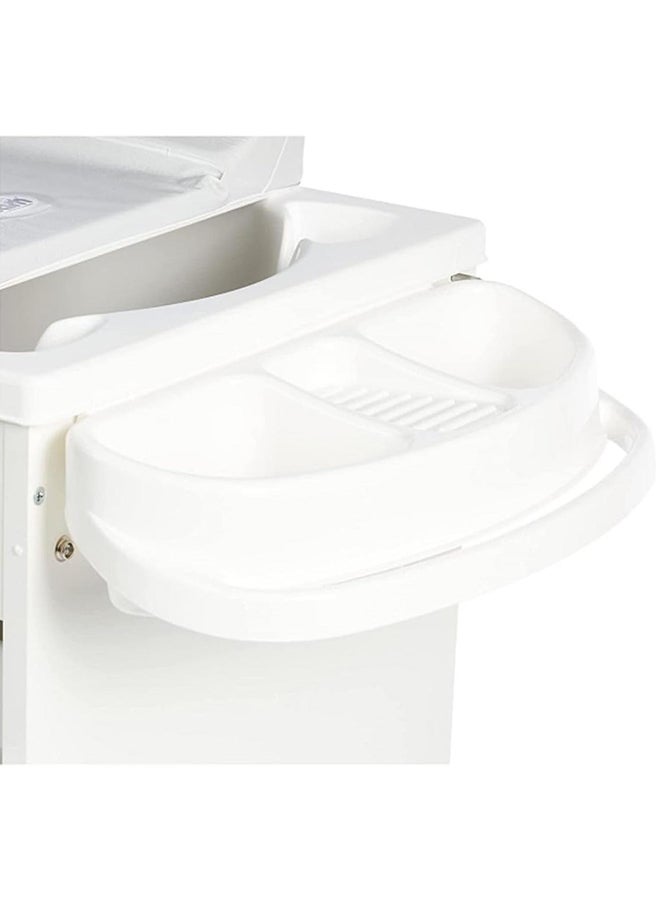Baby Changing Station With Cabinet - Grey - Baby Bath, Made In Italy, Changing Station With Drawers, 3 Products In One, Diaper Changing Table, With Wheels, Wood Changing Cabinet
