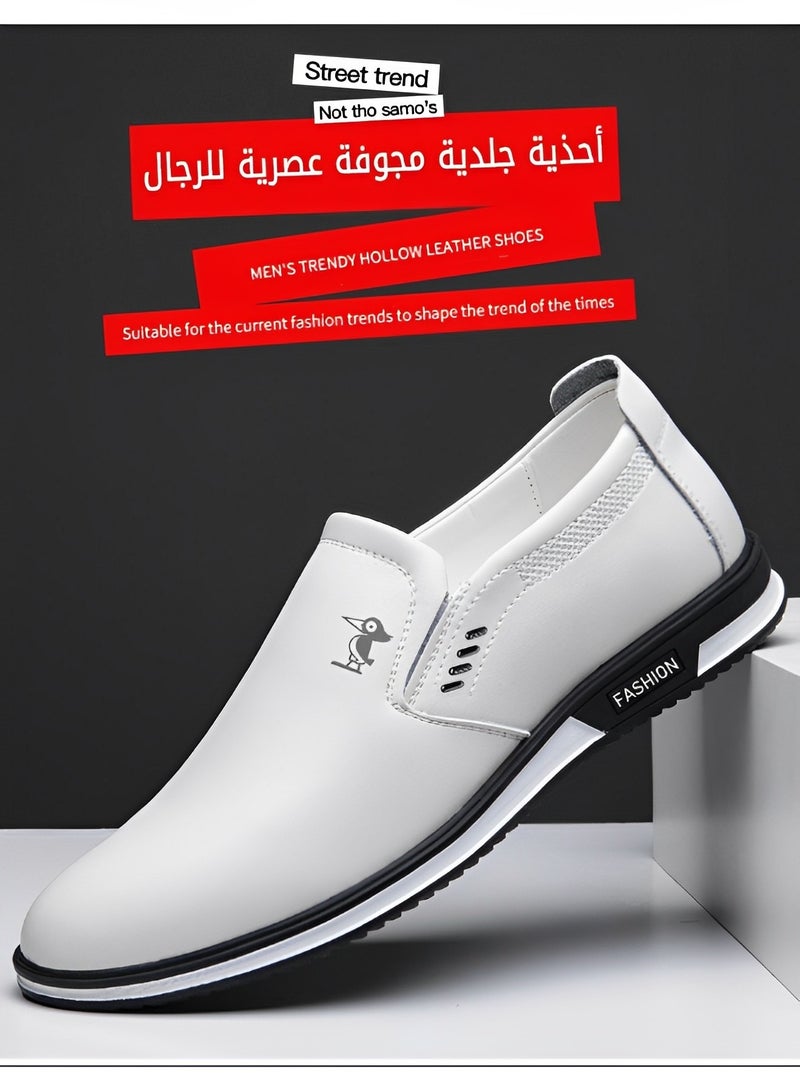 Men's Loafers Formal Business Dress Shoe Comfy Slip-On Casual Walking Flats with Leather Upper & Hand Sewing Technology Walking Sneakers for Men