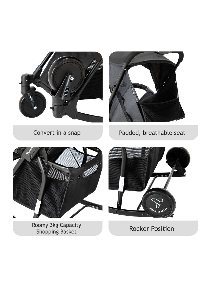 2-in-1 Glide Stroller - Black