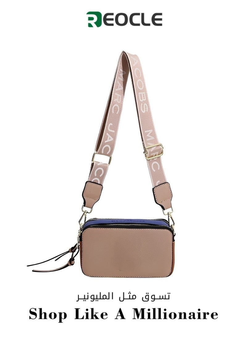 Women's Crossbody Bag Shoulder Bag with Adjustable Wide Strap Square Camera Crossbody Purse HandBag Simple Trendy Small Shoulder Bag