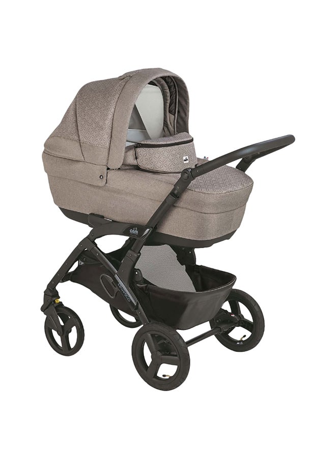 Mod. Rover Travel System - Vintage Beige, From 0 To 4 Years Old, 22 Kg, Spacious And Deeper Carrycot, Rocking Function, Aluminium Frame, Portable And Compact Folding, Made In Italy