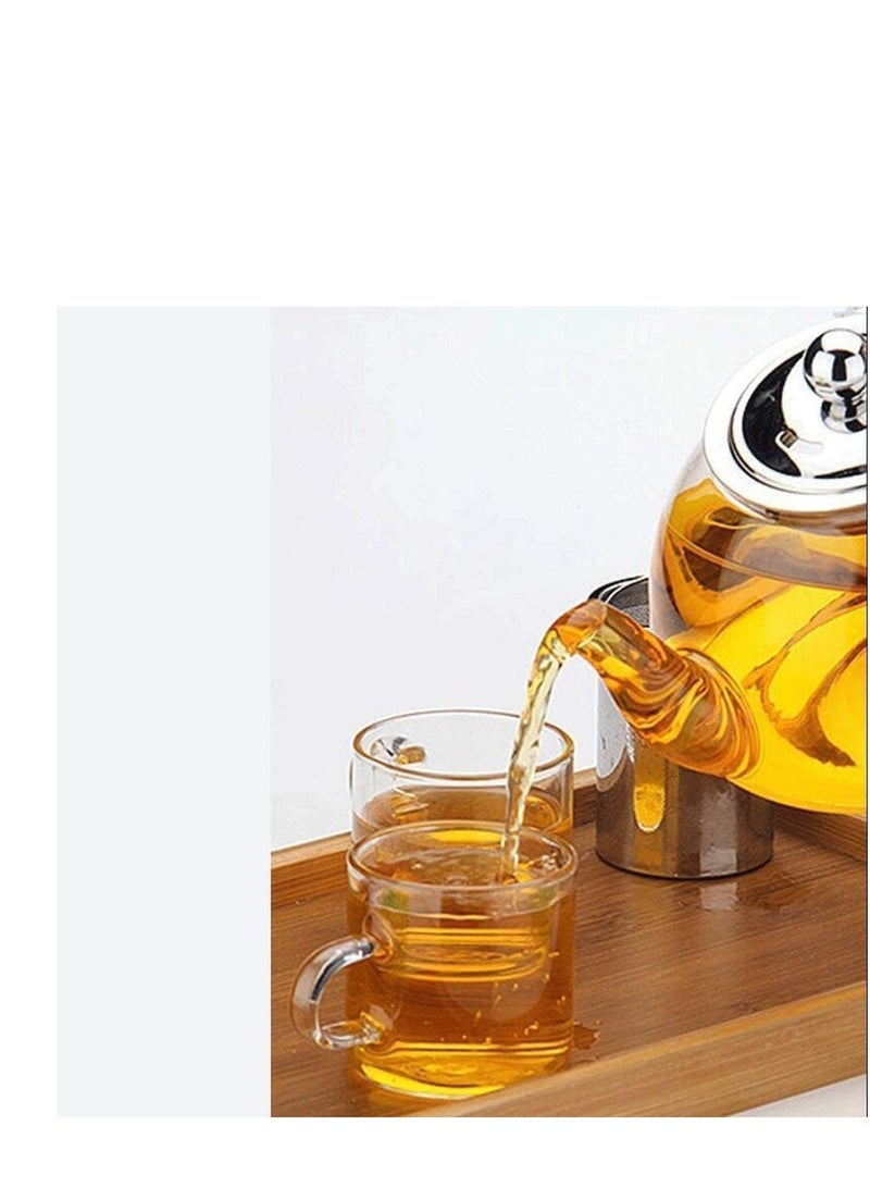 Glass Teapot With Heat Resistant Stainless Steel Infuser 1000ml