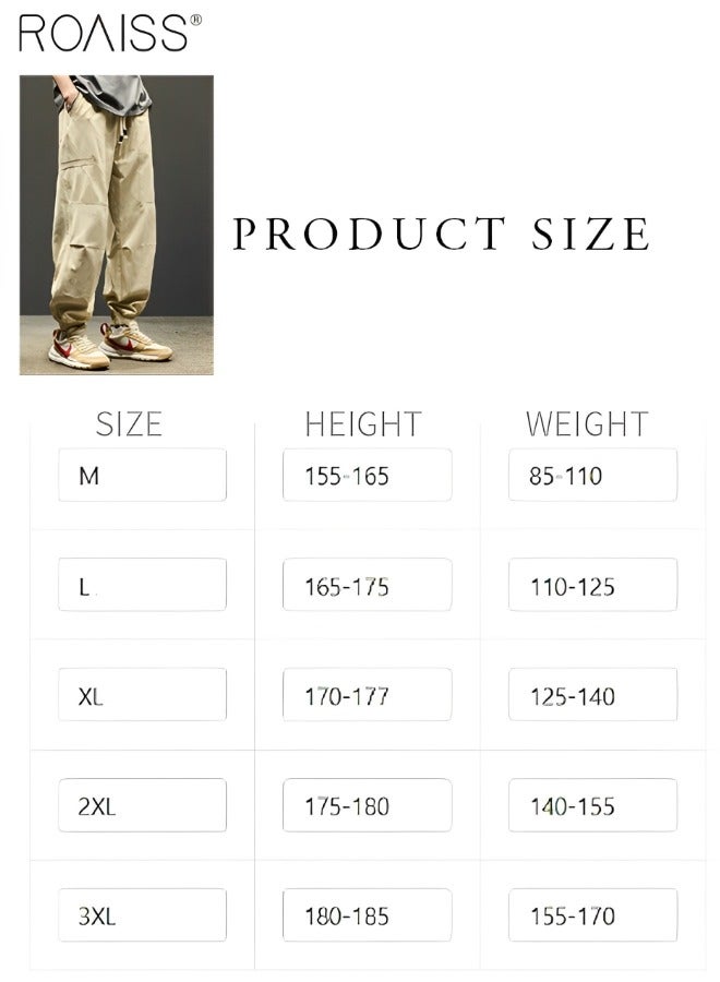 Men's Casual Loose Fitting Overalls Outdoor Sports Ankle Tightening Casual Pants Daily Fashion Versatile Quick Dried Sweatpants