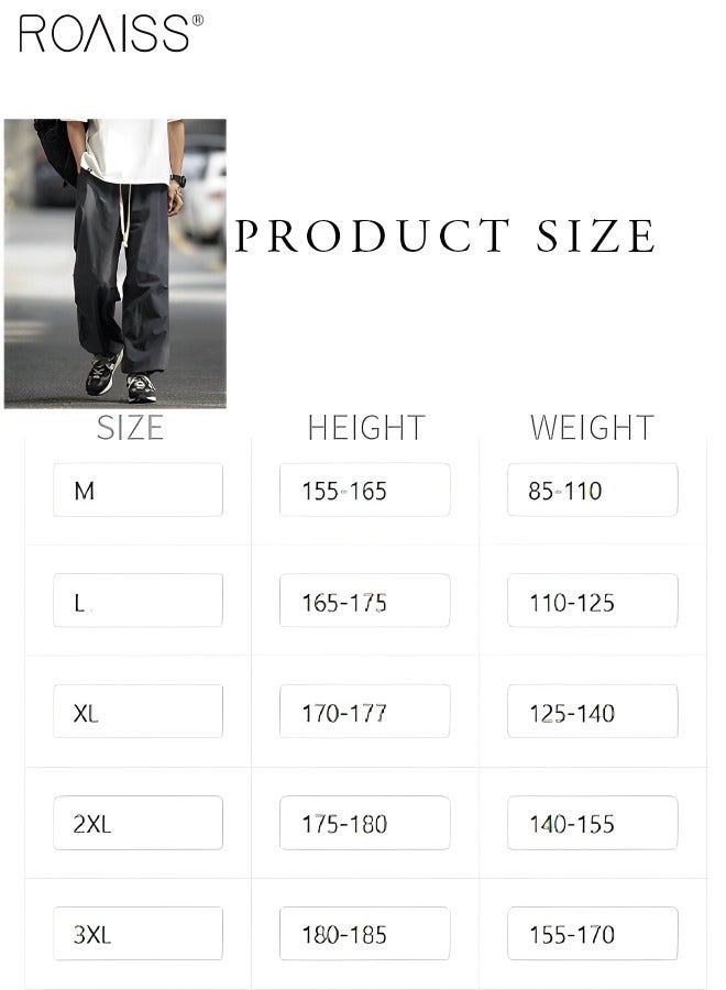 Men's Casual Loose Fitting Ice Silk Quick Drying Sports Pants Ankle Tightening Design Elastic Waist Workwear Pants Everyday Versatile Loose Casual Pants