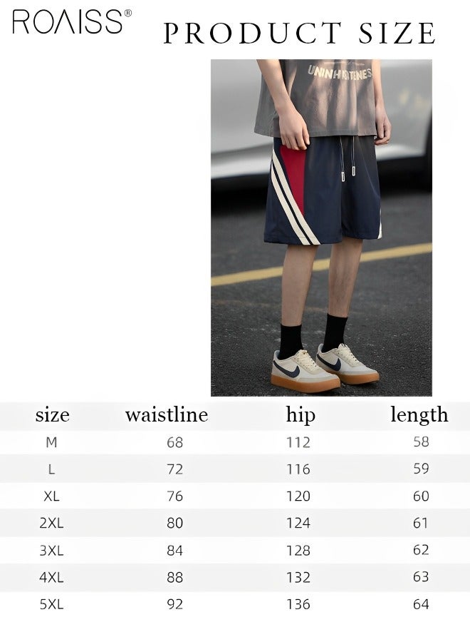 Training Shorts Contrast Block Sweatshorts Casual Shorts Streetwear Loose Short Pants Beach Shorts