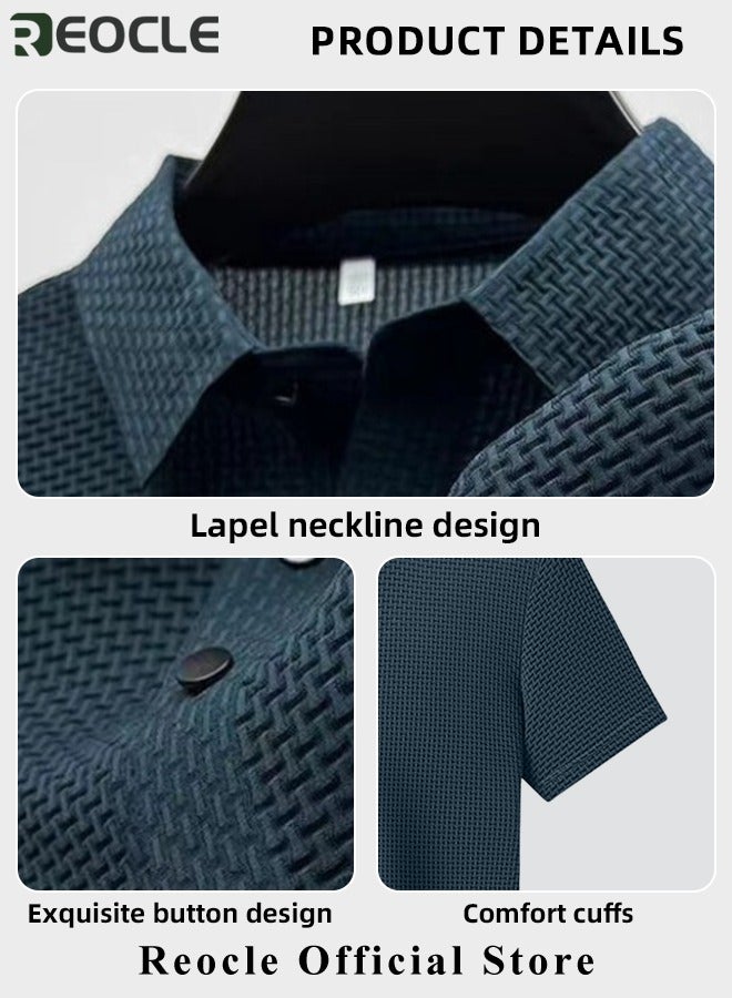 Men's Polo Shirt Mesh Ice Silk Short-sleeved T-shirt Short Sleeve Sports Golf Tennis T-Shirt Casual Collared Summer Shirt Classic Polo Shirt