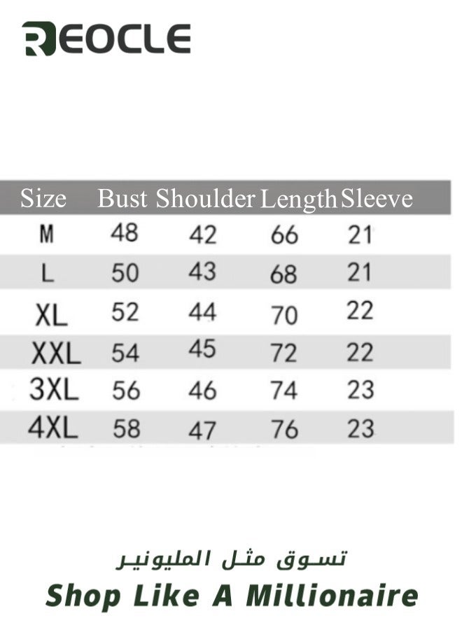 Men's Dress Shirts Wrinkle Free Regular Fit Stretch Rayon Button Down Shirt Short Sleeve Dress Cotton Dress Shirts Short Sleeve Stand Collar Shirt