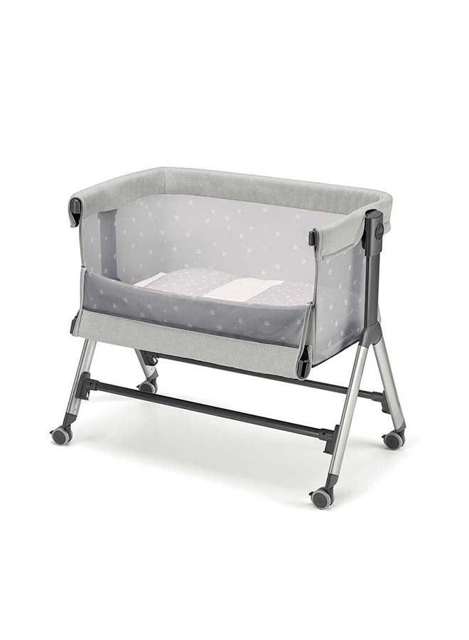 Sempreconte Baby Co Bed Cradle, Baby Cot, Rocking Cradle, Convertible, Foldable,  Essential Sleeping Portable, Crib, Bedside - Silver Stars