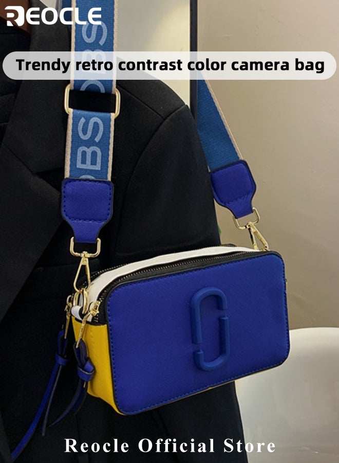 Women's Crossbody Bag Shoulder Bag with Adjustable Wide Strap Square Camera Crossbody Purse HandBag Simple Trendy Small Shoulder Bag