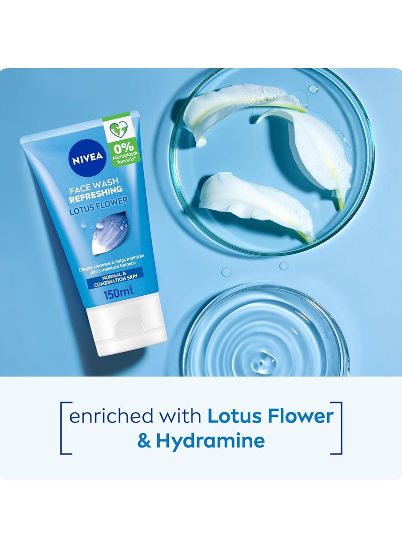 Face Wash Refreshing Cleansing for Normal Skin  with Lotus Flower 150ml Pack of 2