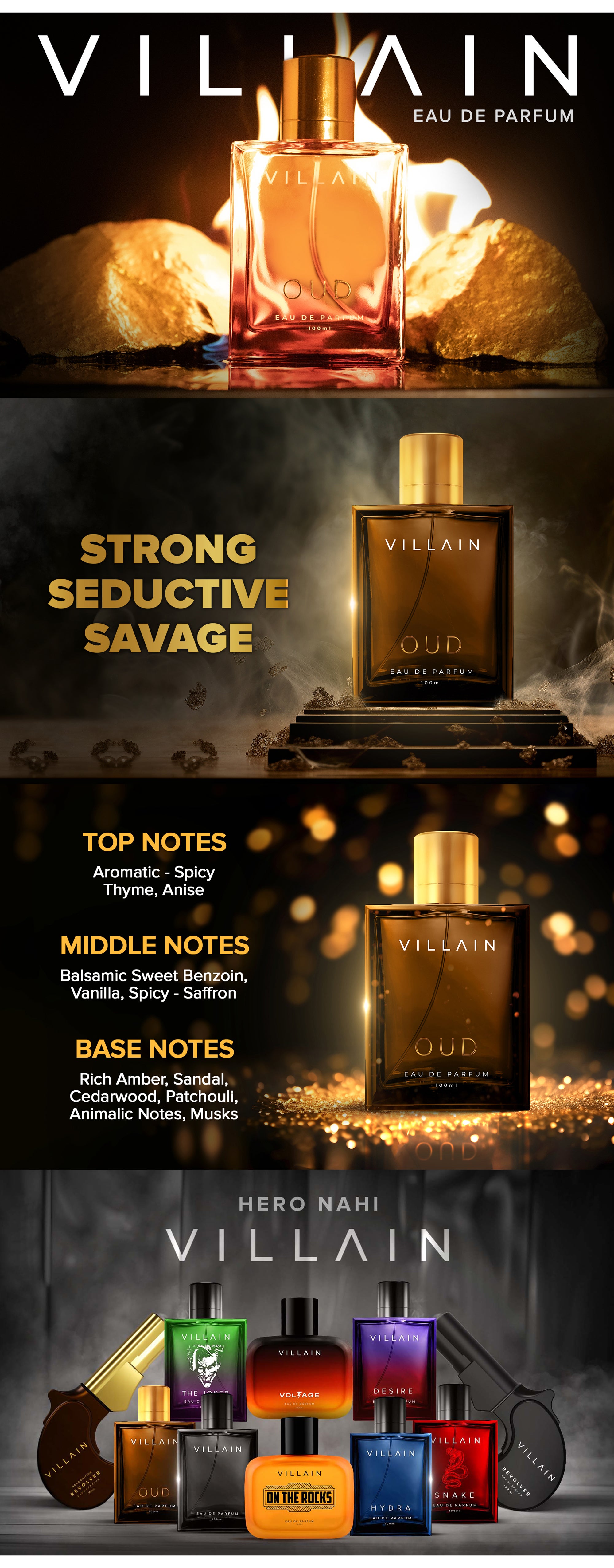 Oud EDP, Long Lasting Perfume for Men, 100ml