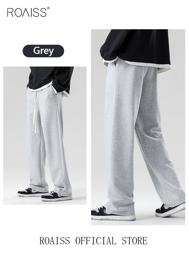 Men's Straight-Leg Pants Long Loose Fit Wide-Leg Trousers for Young Students Casual and Trendy with Good Fabric Drape